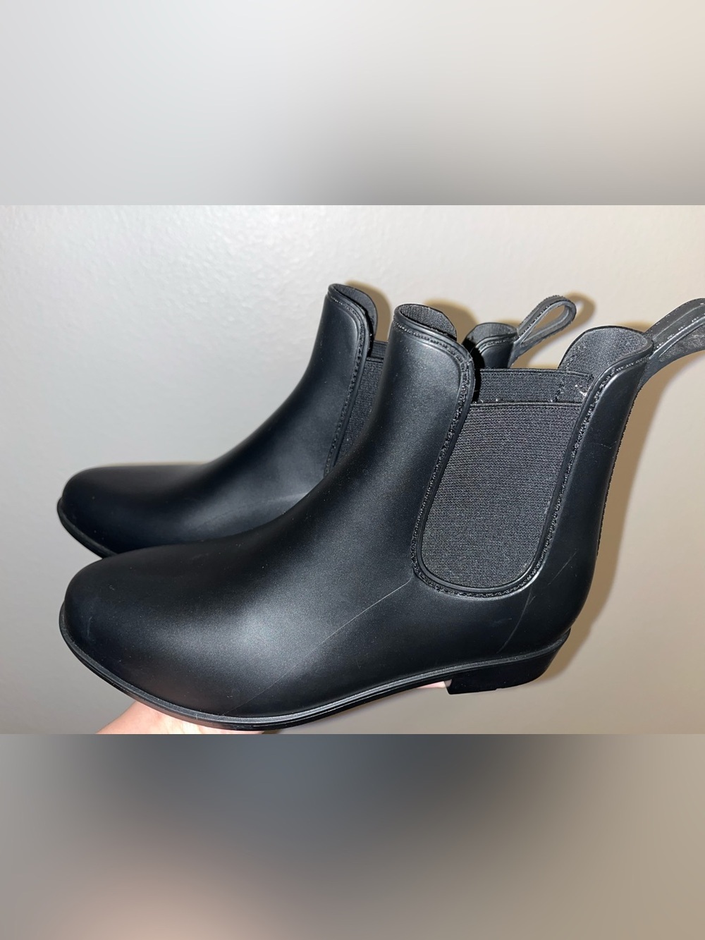 Black Chelsea Rain Boots Waterproof Ankle Boots Women’s Size 6